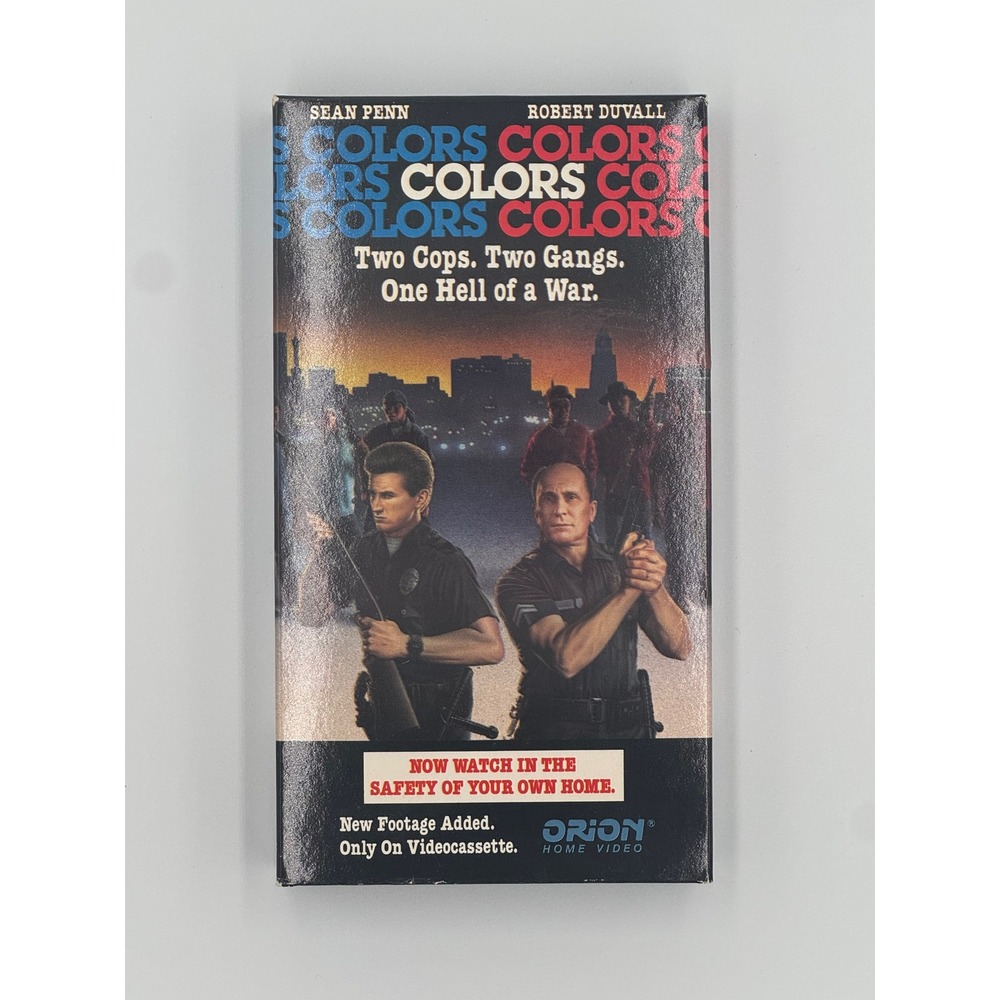 Colors VHS 1988 Movie Sean Penn Robert Duvall Orion Home‎ Video Crime Drama 3